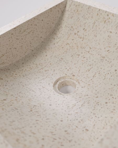 Lavabo encimera Delina de terrazo blanco 40 x 45 cm