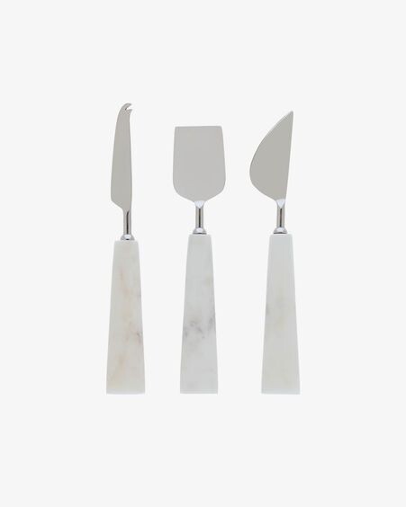 Set Bluma de cubiertos para queso de mármol blanco