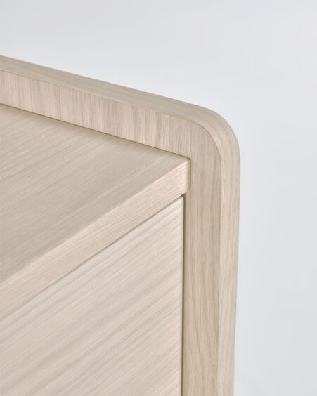 Cómoda Nunila chapa fresno y patas de madera maciza de fresno 90 x 90 cm FSC 100%
