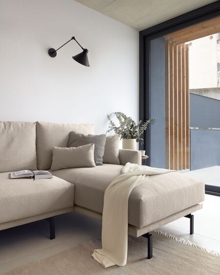 Manta Saian lisa 100% algodón beige 130 x 170 cm