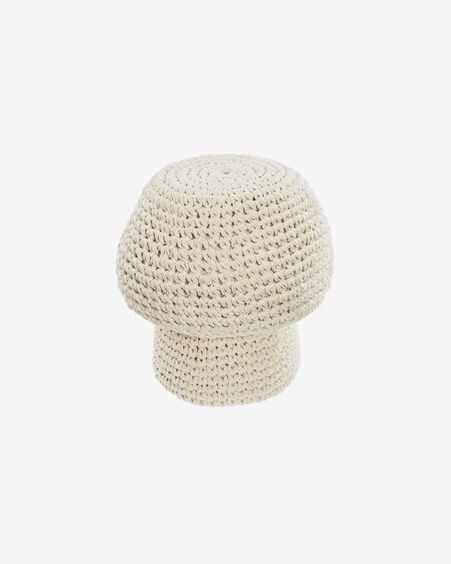 Puf Enrica con forma de seta blanco Ø 30 cm