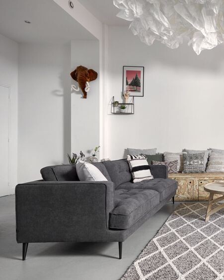 Sofá Tanya 2 plazas gris oscuro 183 cm