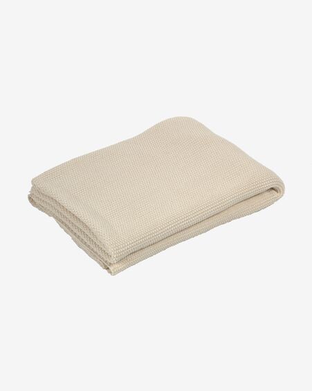 Manta Saian lisa 100% algodón beige 130 x 170 cm