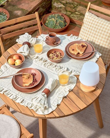 Mesa redonda Vilma de exterior de madera maciza de acacia Ø 90 cm FSC 100%