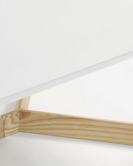 Mesa de centro Quatro madera maciza de fresno y lacado blanco 120 x 60 cm