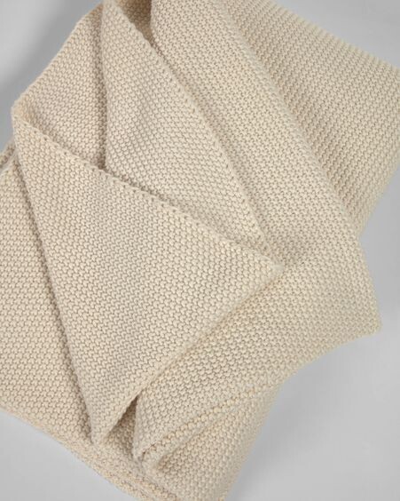 Manta Saian lisa 100% algodón beige 130 x 170 cm
