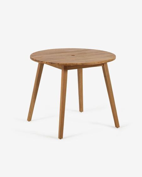 Mesa redonda Vilma de exterior de madera maciza de acacia Ø 90 cm FSC 100%