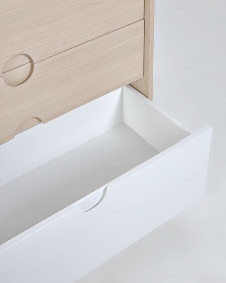 Cómoda Nunila chapa fresno y patas de madera maciza de fresno 90 x 90 cm FSC 100%