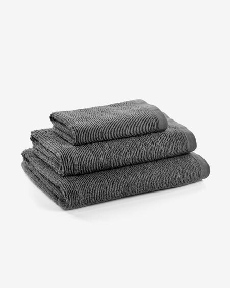 Toalla de manos Miekki gris oscuro