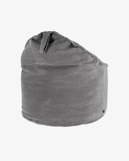 Puf Wilma pana gruesa gris Ø 80 cm
