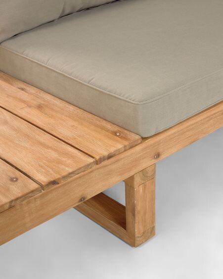 Set Flaviina de sofá rinconero 5 plazas y mesa de madera maciza acacia FSC 100%