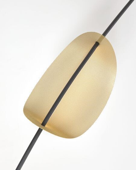 Lámpara de techo Anatolia de metal con acabado pintado negro y detalle dorado