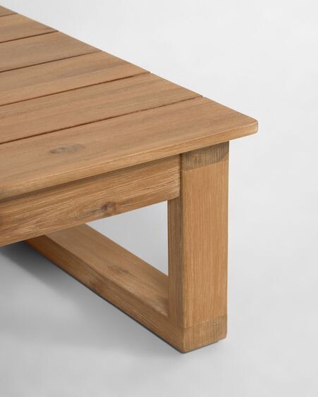 Set Flaviina de sofá rinconero 5 plazas y mesa de madera maciza acacia FSC 100%