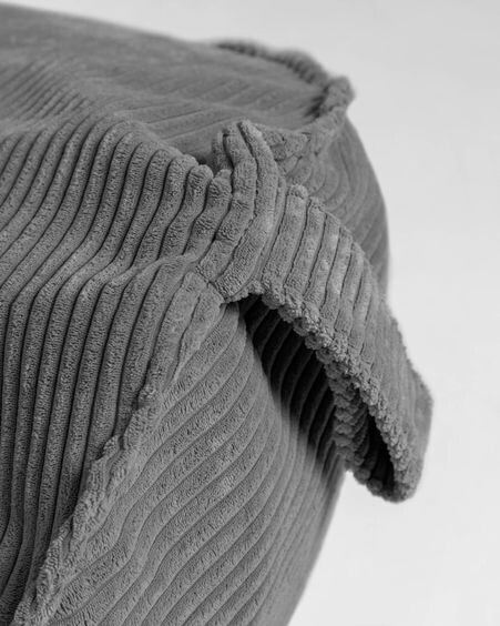 Puf Wilma pana gruesa gris Ø 80 cm