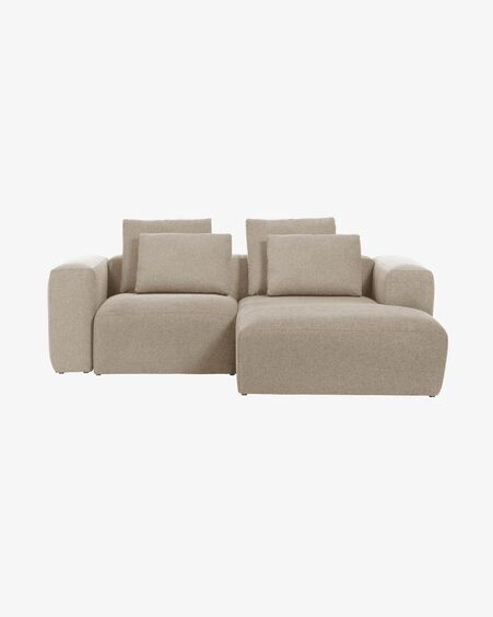Sofá Blok 2 plazas chaise longue derecho beige 240 cm