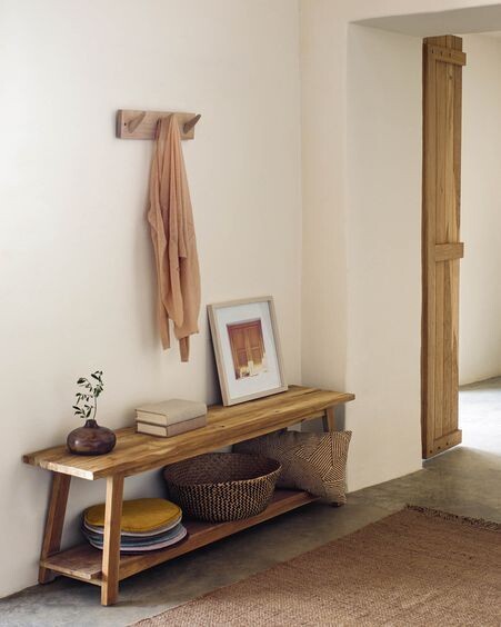 Colgador de pared Natane 3 ganchos madera abedul