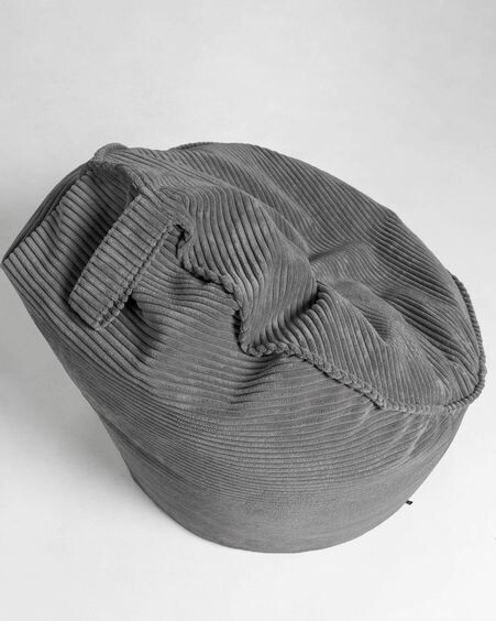 Puf Wilma pana gruesa gris Ø 80 cm