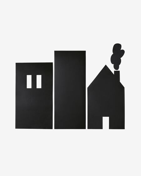 Vinilo de pizarra para pared Nisi con estampado de edificios 115 x 145 cm