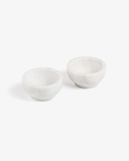 Set 2 bols Callhan mármol blanco