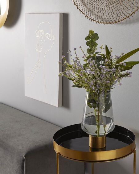 Banqueta Dyla terciopelo gris y madera maciza de haya 111 cm