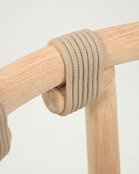 Silla Majela madera maciza eucalipto con acabado efecto roble y cuerda beige FSC 100%