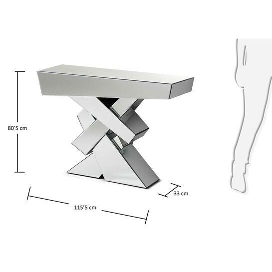 Consola Louis 115,5 x 81 cm de cristal biselado