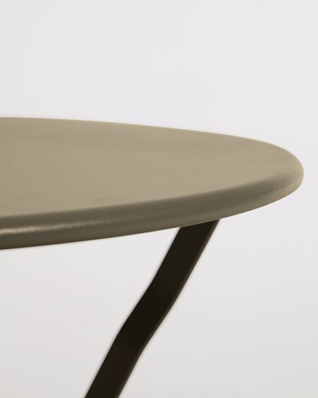 Set de exterior Alrick de mesa y 2 sillas plegables de acero verde