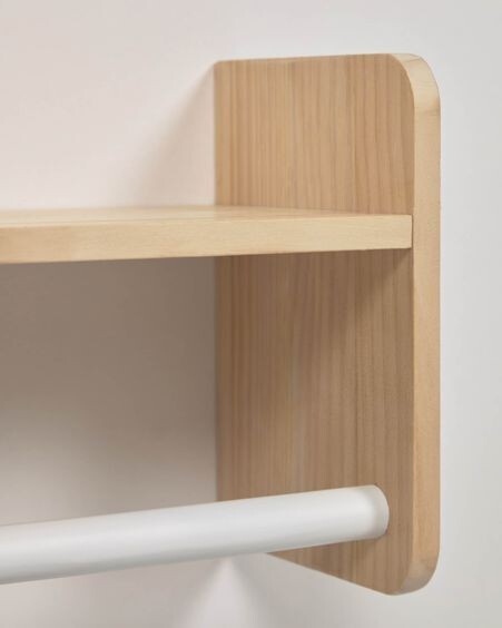 Estante perchero Florentina madera maciza pino natural y MDF blanco 52,5 cm FSC MIX Credit