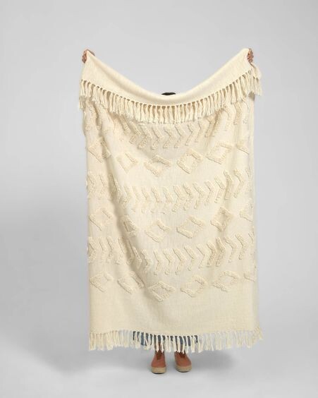 Manta Xayoxhira 100% algodón blanco 130 x 170 cm