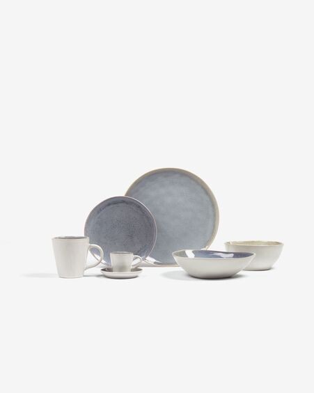 Plato de postre Sachi de cerámica azul claro