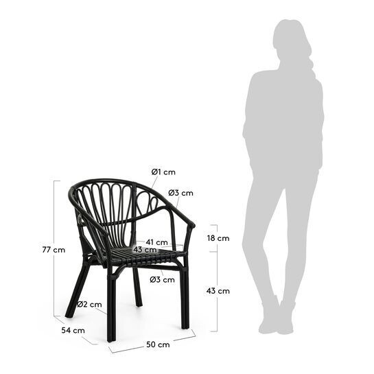 Silla Ganga ratán negro
