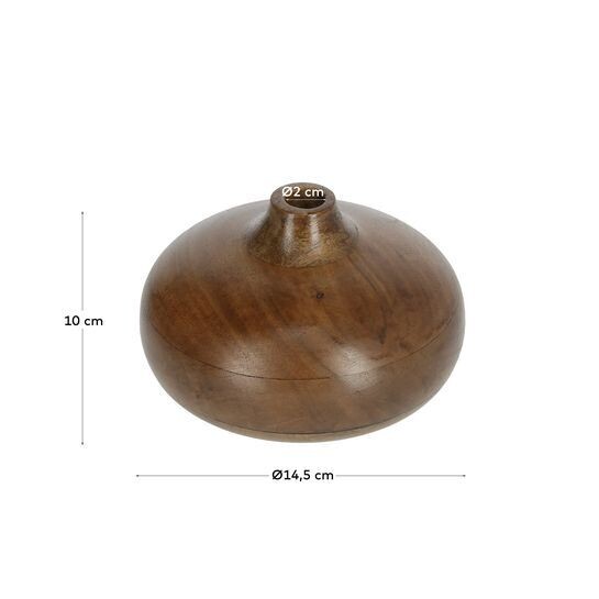 Jarrón Tyara madera maciza acacia 10 cm