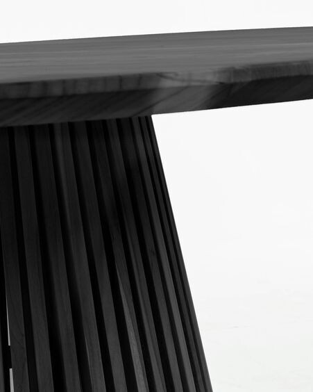 Mesa redonda Jeanette madera maciza de mindi negro Ø 120 cm