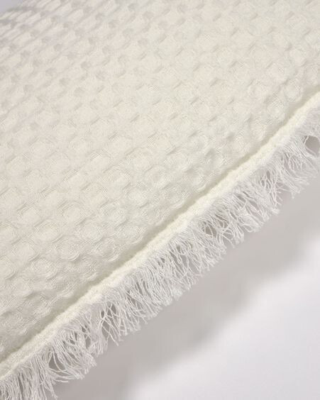 Funda de cojín Shallow 100% algodón blanco 45 x 45 cm