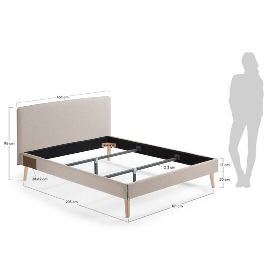 Funda cama Dyla beige 150 x 190 cm