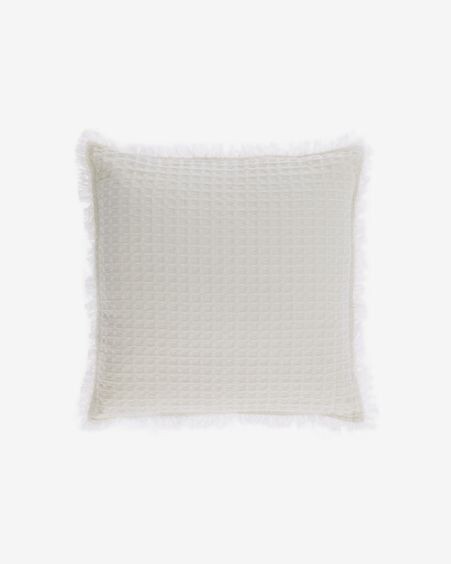 Funda de cojín Shallow 100% algodón blanco 45 x 45 cm