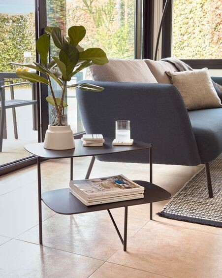 Mesa auxiliar Wigan metal negro 62 x 58 cm