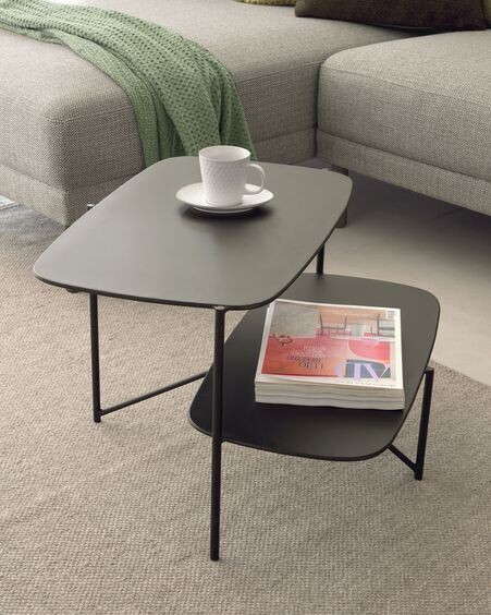 Mesa auxiliar Wigan metal negro 62 x 58 cm
