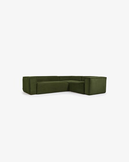 Sofá rinconero Blok 3 plazas pana gruesa verde 290 x 230 cm Sofá rinconero Blok 3 plazas pana gruesa verde 290 x 230 cm
