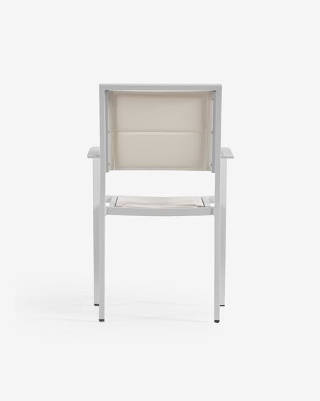 Silla de exterior Sirley de aluminio y textilene blanco