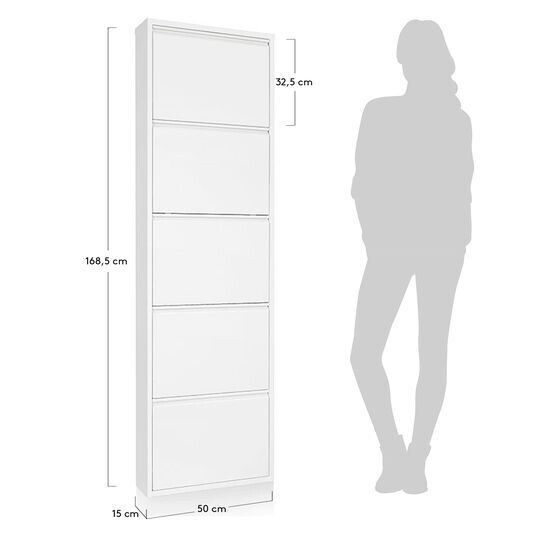 Zapatero Ode 50 x 168,5 cm 5 puertas blanco