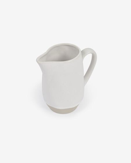 Jarra de leche Ryba de cerámica blanco y marrón