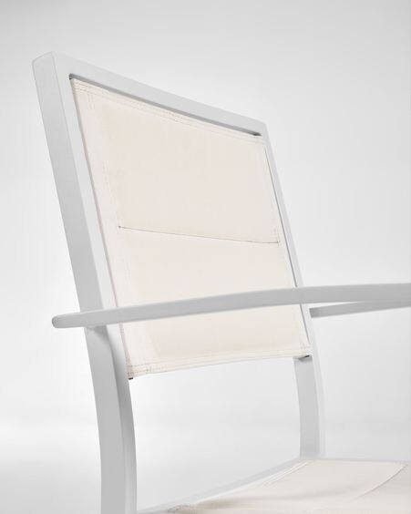 Silla de exterior Sirley de aluminio y textilene blanco