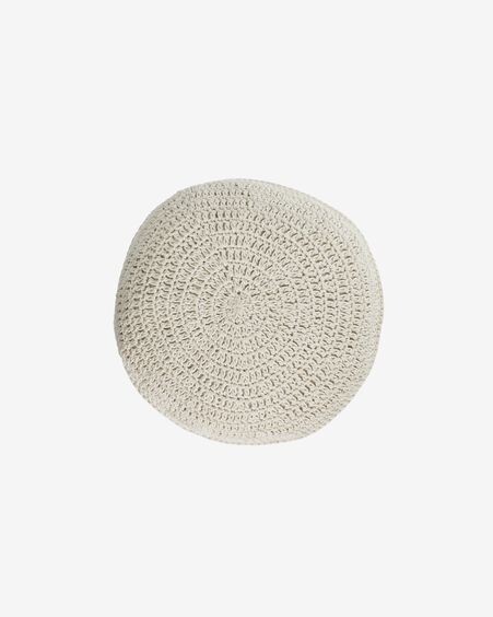 Cojín redondo Fara de algodón blanco Ø 40 cm