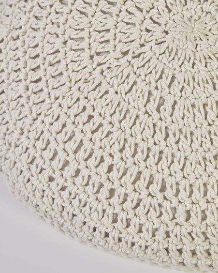 Cojín redondo Fara de algodón blanco Ø 40 cm