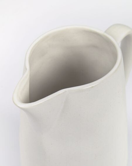 Jarra de leche Ryba de cerámica blanco y marrón