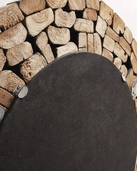 Espejo Eliptic de madera maciza de teca Ø 80 cm