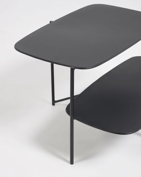 Mesa auxiliar Wigan metal negro 62 x 58 cm