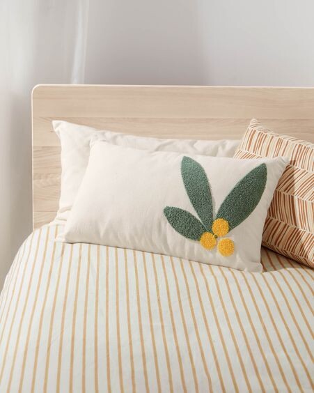 Funda cojín Uriana 100% algodón beige 30 x 50 cm