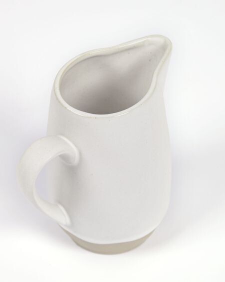 Jarra de leche Ryba de cerámica blanco y marrón